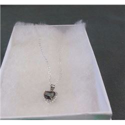 NECKLACE - HEART FACETED MYSTIC TOPAZ & DIAMOND IN STERLING SILVER SETTING - ESTIMATED RETAIL $250