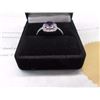 Image 2 : RING - 1.25CT SQUARE CUSION CUT AMETHYST & DIAMOND IN STERLING SILVER SETTING - INCLUDES CERTIFICATE