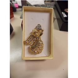 BROTCH - ANGEL WITH HEART AND RHINESTONES