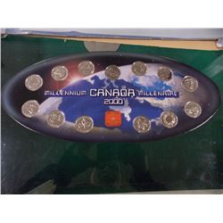 MILLENIUM COIN SET - 2000 - 13PC QUARTERS - ROYAL CANADIAN MINT
