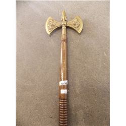 CRIFFON MEDIEVAL BRASS & WOOD PRESENTATION AXE - 20" TALL