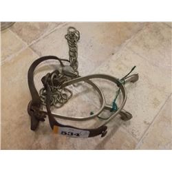 PAIR ANTIQUE VINTAGE WW1MILITARY CAVLARY SPURS - SOLID NICKLE WITH LEATHER BOOT STRAP