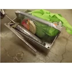 METAL CHECKER PLATE TOOL CADDY AND CONTENTS