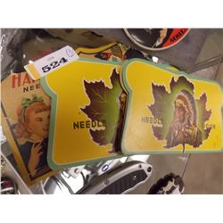 VINTAGER 1950'S "NEEDLE BOOKS" - IMAGES OF FIRST NATION CHIEF AND MORE- 3 PC TTL