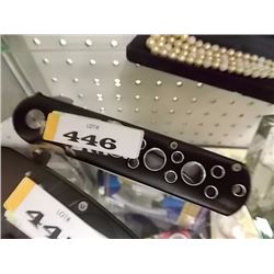 FOLDING KNIFE "DUCK 440 STEEL" WITH BELT CLIP - HANDLE WITH CIRCLES