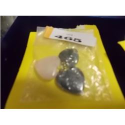 ASSORTED HEART PENDANTS - JASPER GEMSTONE - 3 TTL