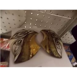 HAND MADE EARRINGS SIGNED BY ARTIST- GOLD PAINTED