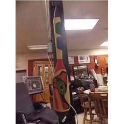 HAIDA CARVED PADDLE - WOLF - 42" LONG - LAURENCE ANDREWS
