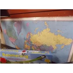 LARGE LAMINATED WORLD MAP