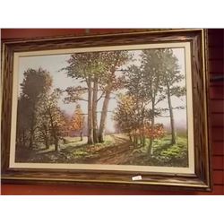 ORIGINAL OIL WOOD FRAMED PICTURE - FORREST  - JAMES L READ '71 - 44 X 32"