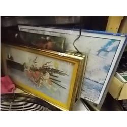 SHELF LOT OF PICTURES