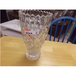 HEAVY PIN WHEEL CRYSTAL VASE