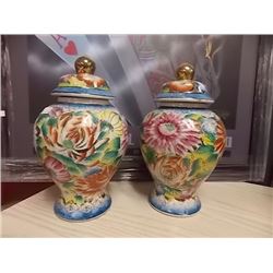 HAND PAINTED VASES - 2 TTL