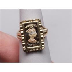 14K Quuen Gold Wafer Ring