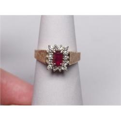 14K Ruby & FDiamond Ring  .42 Carat TW