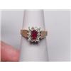 Image 1 : 14K Ruby & FDiamond Ring  .42 Carat TW