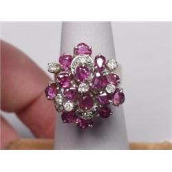 14K White Gold Ring  Rubiues 4.18 Carat