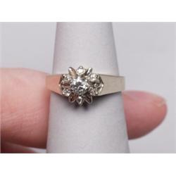 14K White Gold Ring With Diamonds