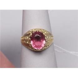 18K Victorian Pink Topaz Ring