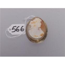 Antique Cameo in 14KT Framed Brooch