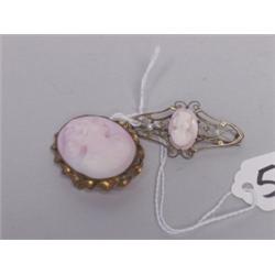 Two Antique Carvede Coral Cameos