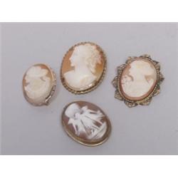 4 Various Hand Carved Cameos