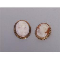 Two Vintage Gold Framed Cameos