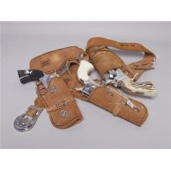 Three Toy Pistols With Gunbelts