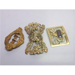 Three Gilt Art Nouveau Buckles