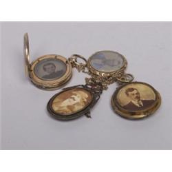 Four Antique Photograph Lockets