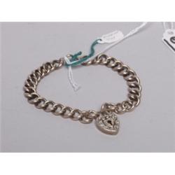 Victorian Silver Gold Wash Lock Bracelet