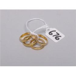 Six 22K Gold Rings  17.3 Grams
