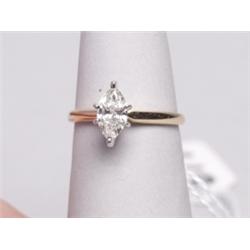 14K Gold Ring .70 Ct Diamond  Marquis Cut
