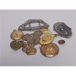 Twelve Art Nouveau Metal Items