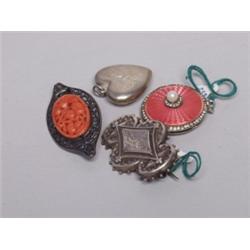 Four Items Antique Sterling Jewelry