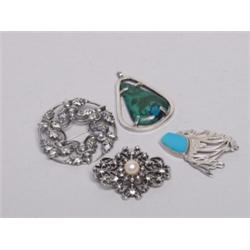 Four Handmade Sterling Brooches