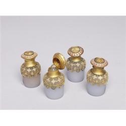 Set of Four Antique French Scent Flasks