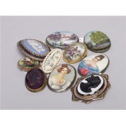 Nine Vintage Brooches