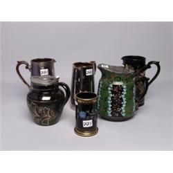 6 Items English Lustre & Enamel Ware