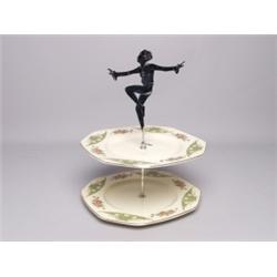 Art Deco Cake Stand with Figured Finial