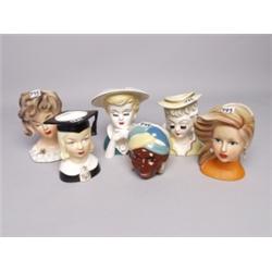 Six Various Ceramic Head Vases