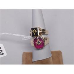 Two 10K Gold Masonic Rings