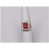 Image 1 : 10K Synthetic Ruby & Zircon Ring