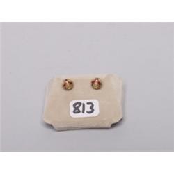 18K Enameled Gold Earrings