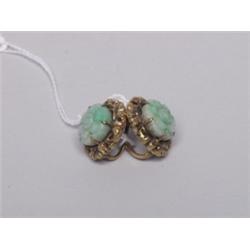 1920's Jade & Silver Earrings 