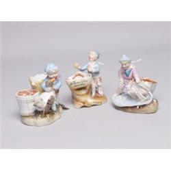 3 Antique German Bisque Match Strikes