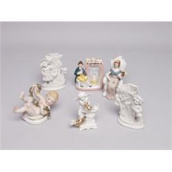 Six Items Antique Bisque Porcelain