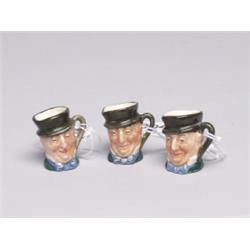 Royal Doulton 3 Miniature Character Mugs