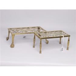 Two Antique Brass Trivet Stands