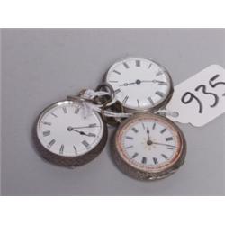 Three Antique Fine Silver Watches